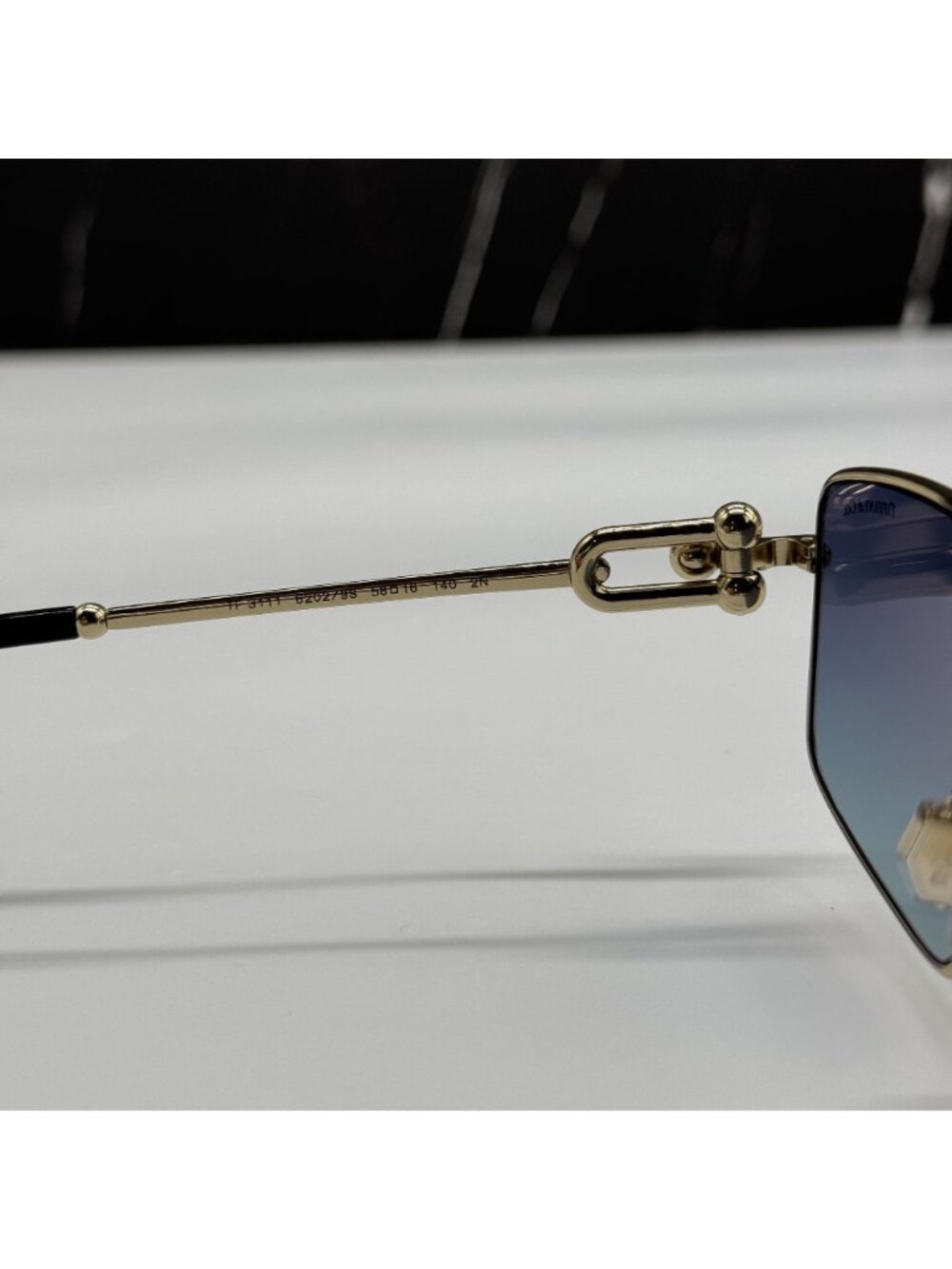 Tiffany & Co TF3111 62029S Blue Gold Women Sunglasses Authentic NEW - Picture 10 of 12